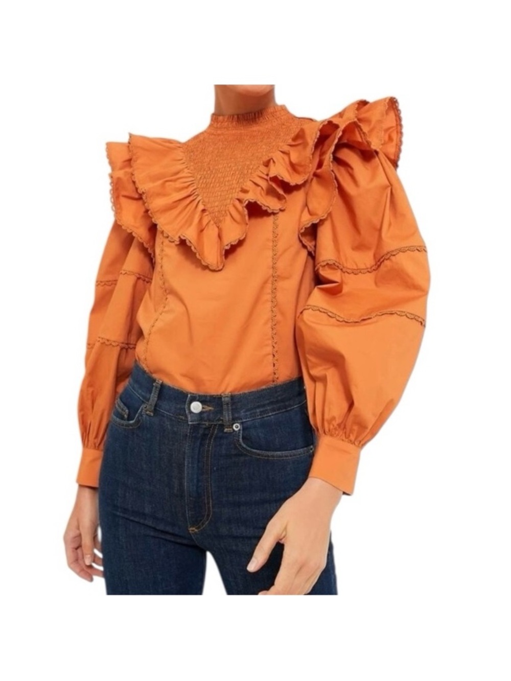 Tuckernuck Hyacinth House Parker rufffle long sleeve blouse